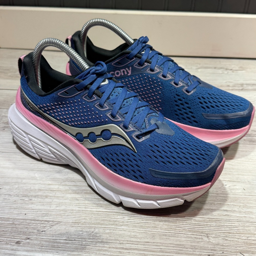 Saucony Guide 17 Womens Sz 7.5 Stabiltiy Running Shoes in Navy/Orchid S10936-106